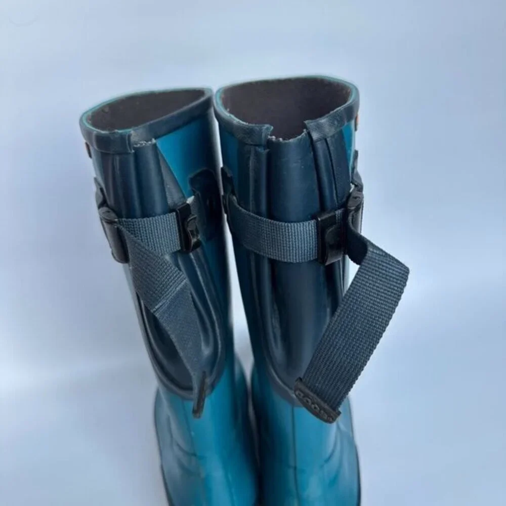 BOGS Women's Size 6 Amanda II Tall‎ Rain Boot Teal Blue Outdoors Gardening Farm